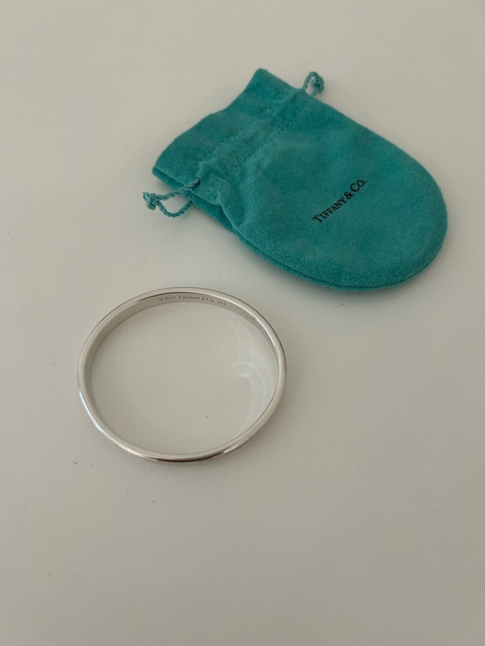 Tiffany & Co. Sterling Silver Bangle with Tiffany Blue Pouch - Picture 3 of 5